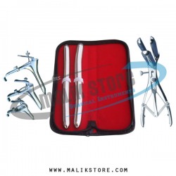 Hegar uterine dilator set 2 pieces 15-16, 17-18, mathieu speculum, grave 3pcs